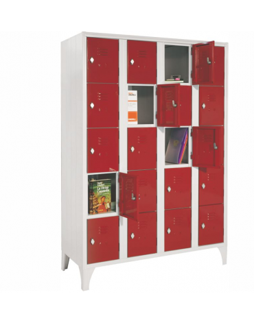 ARMADIO CASELLARIO 15 POSTI CON ANTE COLORATE cm. 90 x 50 x 180 h.