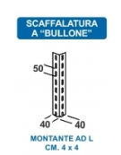 Scaffale metallico in acciaio 4 ripiani cm 100x30x200h - Montaggio a bulloni