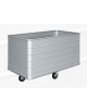Carrello per trasporto biancheria in lega leggera anodizzata cm 133x73x80,5h - Disposizione ruote 1-2-1