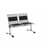 Panca da attesa - 2 Posti - Sedile e schienale in lamiera d'acciaio forata - colore alluminio o nero - cm 110x62x83h