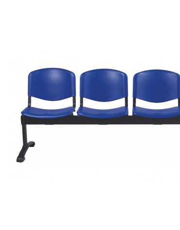 Panca di attesa 3 posti sedile e schienale in plastica - cm 153x57x87h