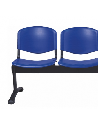 Panca di attesa 2 posti sedile e schienale in plastica ignifuga - cm 104x57x87h