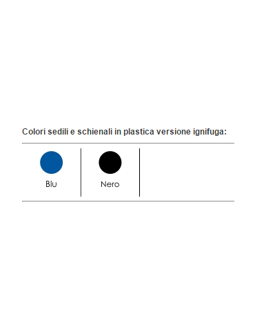 Panca di attesa 3 posti sedile e schienale in plastica ignifuga - cm 153x57x87h