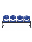 Panca di attesa 4 posti sedile e schienale in plastica ignifuga - cm 200x57x87h