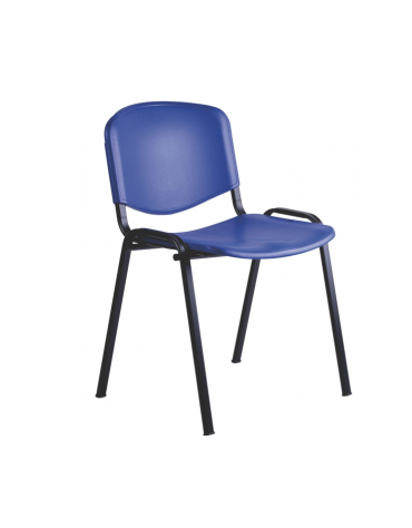 Sedia fissa di attesa o conferenza in plastica indeformabile - vari colori - cm 53x63x78h