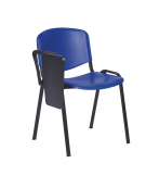 Sedia fissa con bracciolo e scrittoio di attesaconferenza in plastica indeformabile ignifuga - cm 58x63x78h