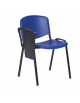 Sedia fissa con bracciolo e scrittoio di attesa conferenza in plastica indeformabile ignifuga - cm 58x63x78h