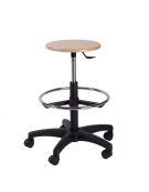 Sgabello con sedile tondo color faggio cm 61x61x73/85h