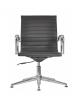 Poltrona visitatore con base girevole rivestimento in PU effetto pelle - colore nero o bianco cm 55x60x92/103h