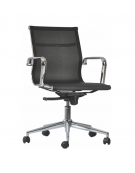 Poltrona semi-direzionale con seduta e schienale a rete - colore nero o bianco cm 55x60x92/103h