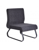 Poltrona attesa 1 posto con telaio a sezione ovale verniciato nero cm 57x66x79h