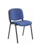 Sedia fissa attesa conferenza imbottita con telaio in acciaio nero a sezione ovale cm 54x61x80h