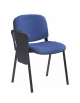 Sedia fissa attesa conferenza telaio in acciaio a sezione ovale con bracciolo e scrittoio cm 68x64x80h