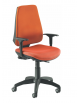 Sedia operativa con braccioli e base in nylon nero - alzata a gas - schienale regolabile cm 60x66x104/117h