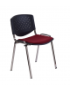 Sedia fissa di attesa conferenza con telaio cromato - schienale in plastica forata cm 55x45x77h
