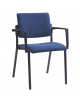 Sedia fissa di attesa conferenza con braccioli - telaio in acciaio verniciato nero o grigio cm 58x52x81h