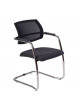 Poltrona visitatore conferenza con telaio a slitta in acciaio cromato - schienale a rete cm 57x57x85h