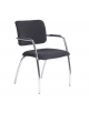 Poltrona visitatore conferenza con telaio in acciaio cromato - schienale basso cm 57x60x85h