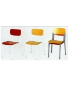 Sedia sovrapponibile sedile e spalliera faggio colorato traspare