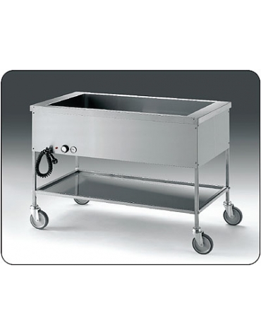 Carrello termico telaio a giorno Capacità 4 x 1/1 GN - a bagnomaria - cm 153x60x84h