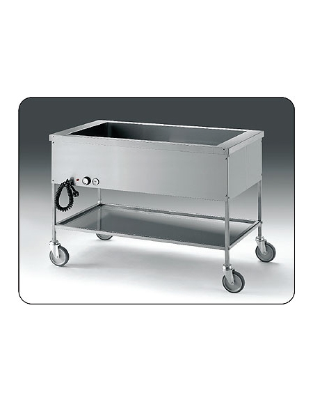 Carrello termico telaio a giorno Capacità 4 x 1/1 GN - a bagnomaria - cm 153x60x84h