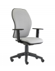 Poltrona ergonomica semi-direzionale con braccioli regolabili e base in nylon nera - schienale a supporto lombare cm 57x68x117/1