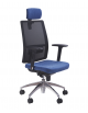 Poltrona ergonomica direzionale braccioli regolabili e poggiatesta - schienale a rete con supporto lombare cm 66x60x116/130h