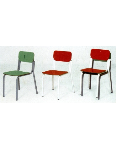 Sedia sovrapponibile sedile e spalliera laminato colorato