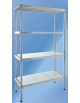 Scaffale per alimenti con montanti in acciaio inox e 4 ripiani in polietilene - cm 90x40x180h