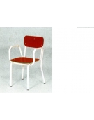 Poltroncina con braccioli sedile e spalliera laminato colorato - Struttura in acciaio -  Gr.1 cm.28x26H