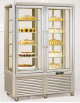 Vetrina refrigerata verticale doppia per pasticceria +4 / +10°C, con ripiani in cristallo - cm 127x69x182h