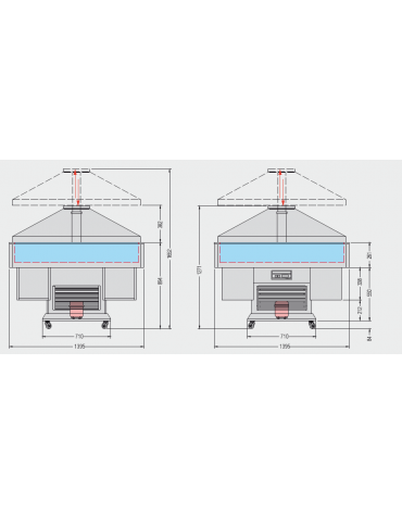 Carrello refrigerato in legno statico Dimensioni: larghezza mm.1395, profondità mm.1395, altezza mm.1652.