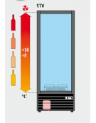 Vetrina refrigerata per vini Dimensioni: larghezza mm.723, profondità mm.550, altezza mm.1955.