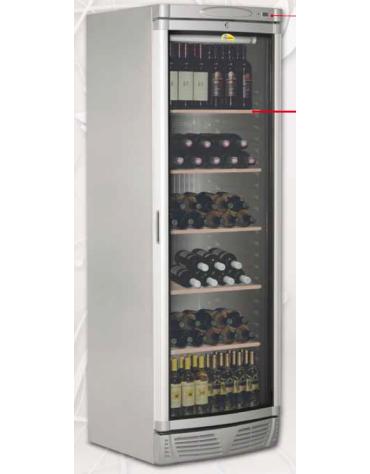 Vetrina refrigerata per vini Dimensioni: larghezza mm.595, profondità mm.640, altezza mm.1840.
