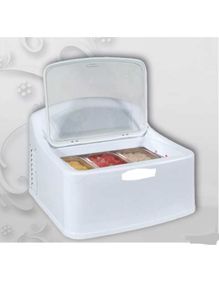 Espositore da banco per gelato 3 vaschette mm: 650x660x530h