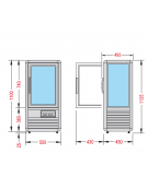 Vetrina espositiva verticale refrigerata temperatura +2° +10° C, dimensioni 550x493x1100h mm