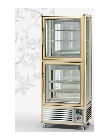 Vetrina verticale a 2 camere separate, DOPPIA refrigerazione STATICA mm 810x643x2020h