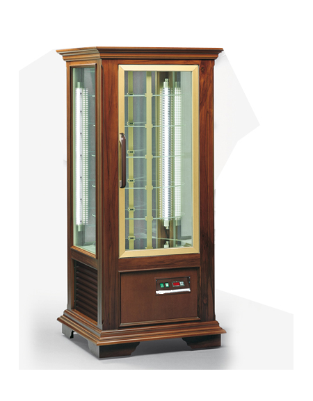 Vetrina espositiva verticale refrigerata in legno colore noce mm 820x845x1815h