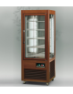 Vetrina espositiva verticale refrigerata +4° +10° C, in legno colore noce - 500 Litri - ripiani a griglia - mm 700x730x1850h