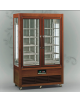 Vetrina espositiva verticale refrigerata +4° +10° C, in legno colore noce, con ripiani a griglia - mm 1142x660x1850h