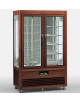 Vetrina verticale refrigerata ventilata +4°+10°C doppia in legno con ripiani rotanti in vetro e griglie mm 1142x660x1825h