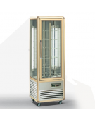 Vetrina espositiva verticale refrigerata con ripiani rotanti in vetro mm 595x658x1810h