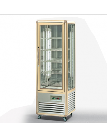 Vetrina espositiva verticale refrigerata con ripiani a griglie - temperatura combinata mm 595x658x1810h