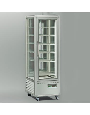 Vetrina espositiva verticale refrigerata con ripiani a griglie mm 595x658x1810h
