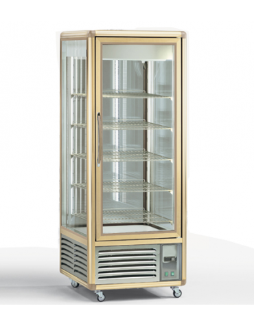 Vetrina espositiva verticale refrigerata con ripiani a griglie mm 700x770x1810h