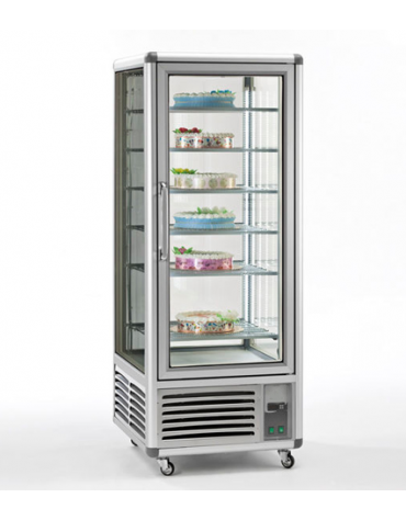 Vetrina espositiva verticale refrigerata con ripiani a griglie mm 700x770x1810h