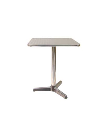 Tavolo quadrato cm. 60x60 bar alluminio palo centrale