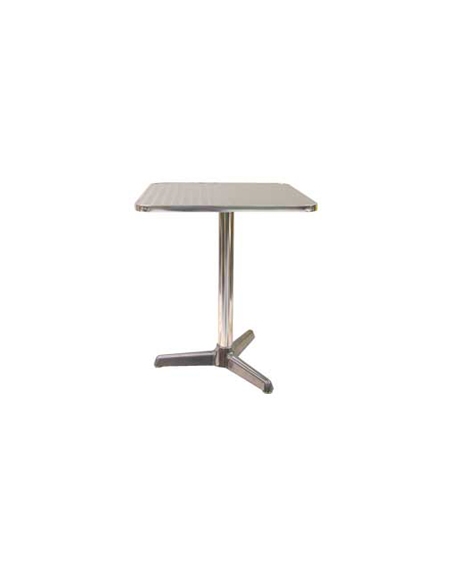 Tavolo quadrato cm. 60x60 bar alluminio palo centrale