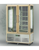 Vetrina espositiva verticale refrigerata +4° +10° C, con ripiani rotanti in vetro e ripiani a griglie - mm 1150x660x1810h