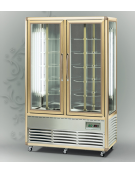 Vetrina espositiva verticale refrigerata con ripiani rotanti in vetro mm 1150x660x1810h